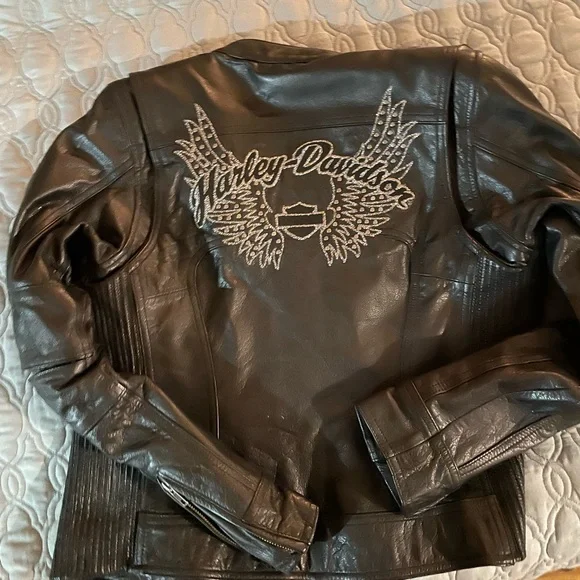 WOMENS VINTAGE Harley Leather Coat. - Picture 2 of 3